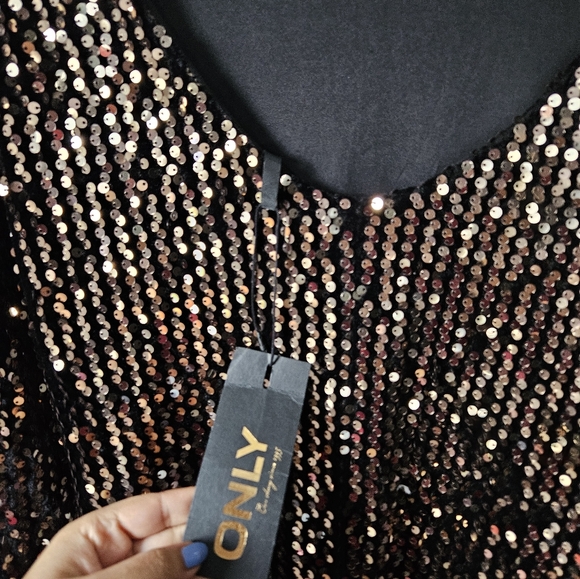 BNWT Only Golden Sequinned Dress - Picture 8 of 10